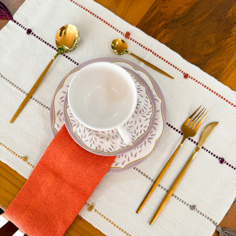 Lugar Americano POMPOM 35x45cm | Artesanato Cozinha Mesa Posta em Oferta na Shopee