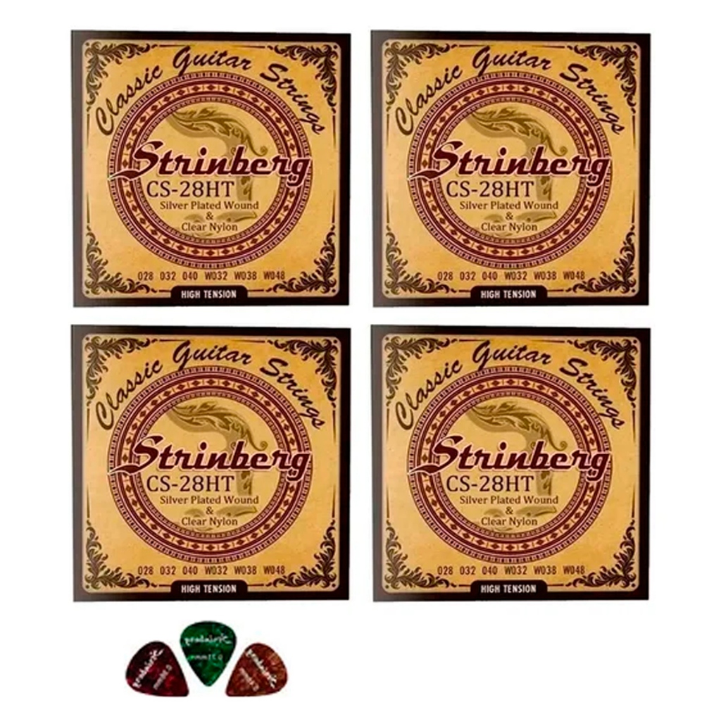 Kit 4 Encordoamentos Strinberg P/ Violão Nylon Cs28ht em Oferta na Shopee