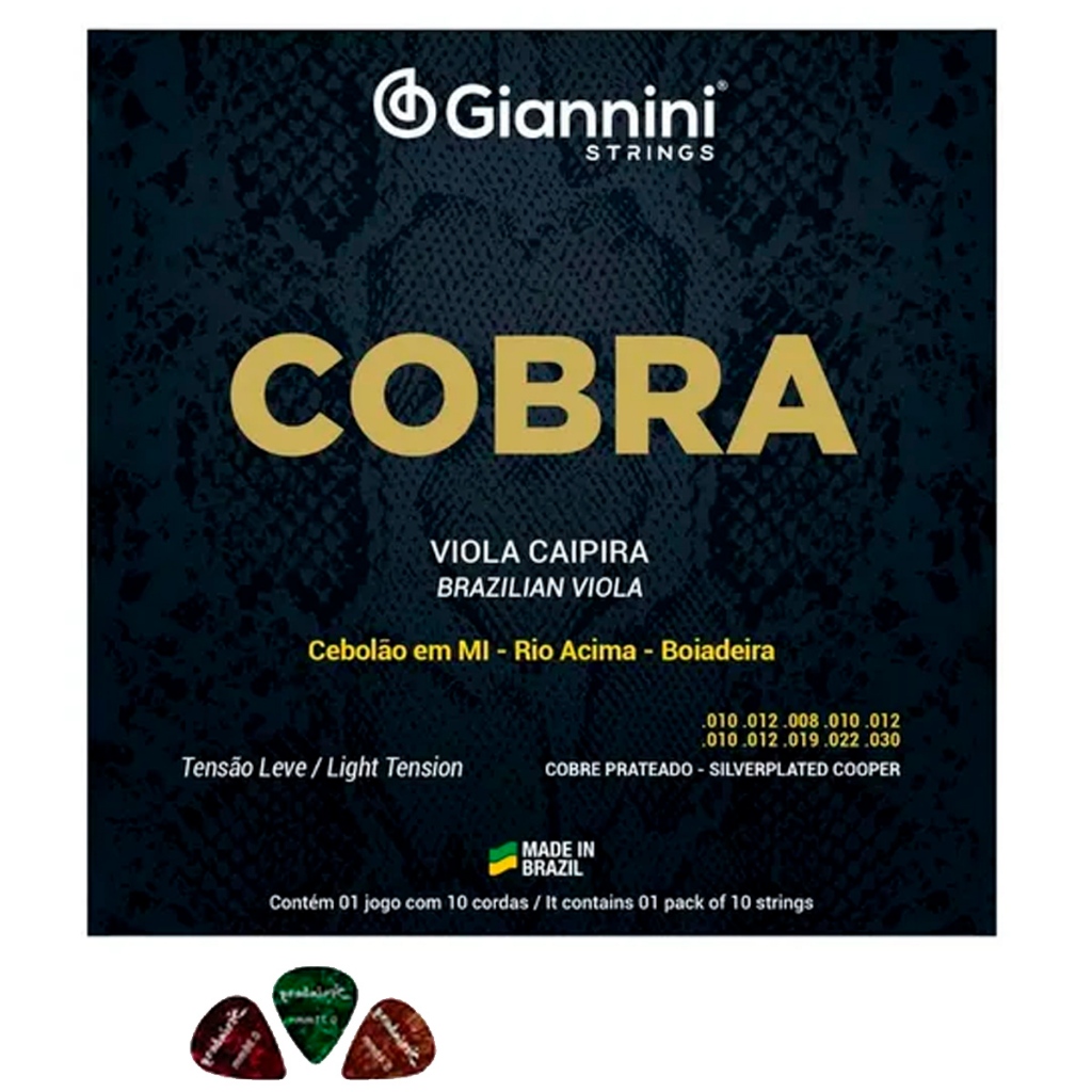 Encordoamento Giannini Cobra Viola Caipira Cebolão Mi Gesvl