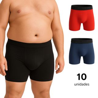Kit 10 Cuecas Boxer Plus Size Masculino Extra Grande Premium em Oferta na Shopee