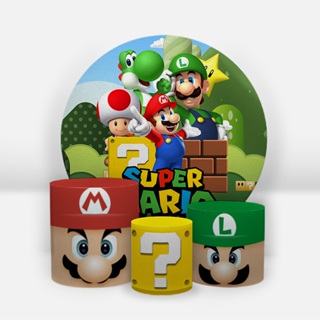 Kit Painel Festa Redondo 1,50x1,50 Com Trio Capas De Cilindros Mario em Oferta na Shopee