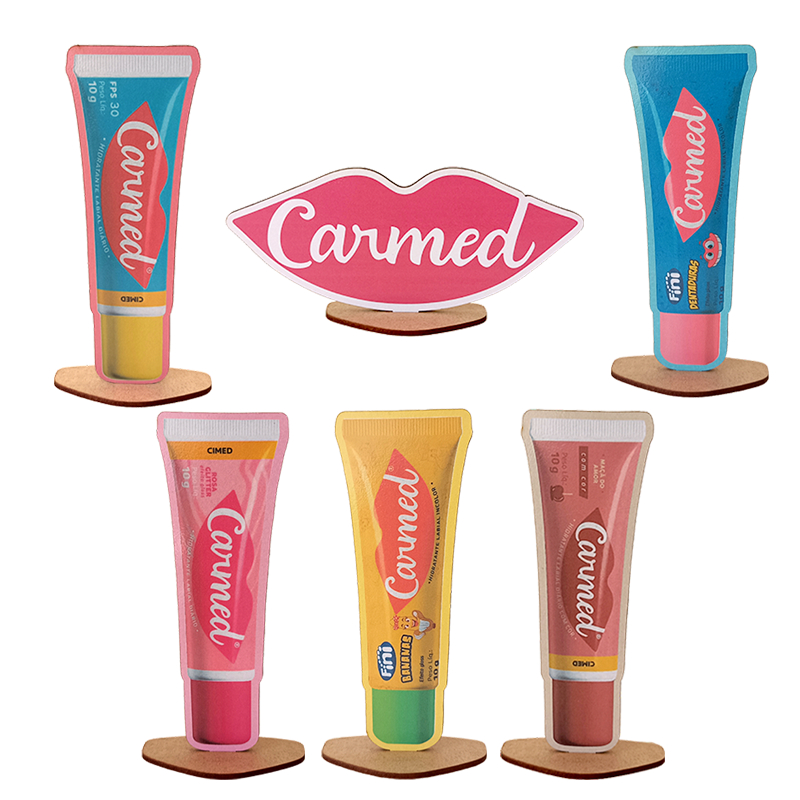 Kit Display de Mesa MDF 6 Peças Para Festa Carmed em Oferta na Shopee