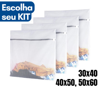 Kit Saco Lavar Roupa 30x40 40x50 50x60 Sacos para Roupa Delicada Íntima Calcinha Saquinho…