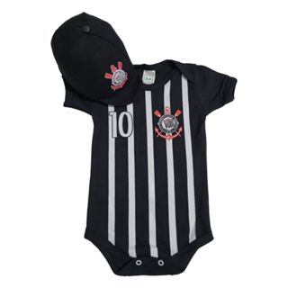 Body Bebê Corinthians + Boina Temático Mesversario em Oferta na Shopee