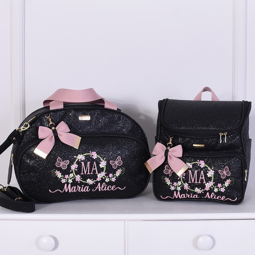 Kit Bolsa Maternidade Luxo Menina/Menino Personalizada Sonho - 02 Peças