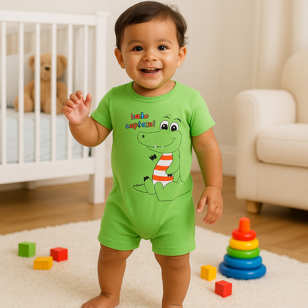 kit 2 Macacão Bebe Banho Sol Curto calor Menino Menina Enxoval jardineira Algodão