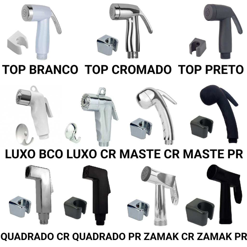 Gatilho Chuveirinho Para Ducha Higiênica TOP LUXO MASTER CROMADO OU PRETO FOSCO ESCOLHA COR E MODELO em Oferta na Shopee