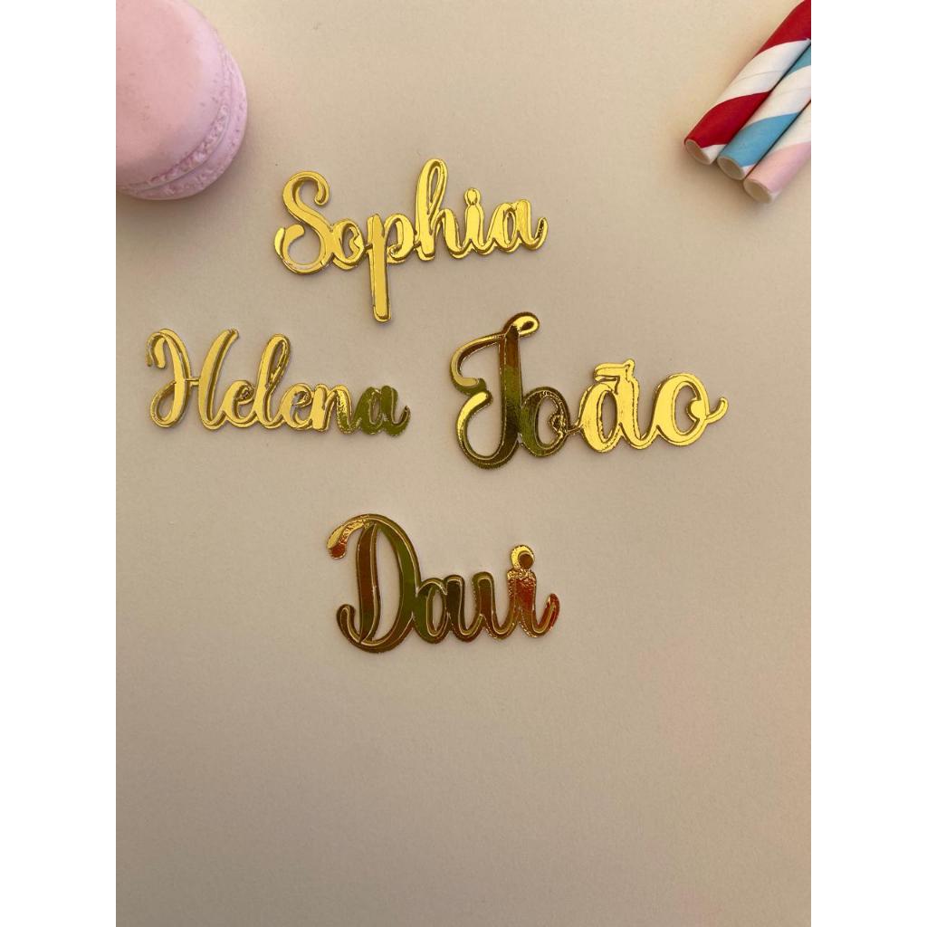 Aplique Nome Dourado(Lamicote) - Kit Aplique Personalizado - Aplique para Lembrancinhas