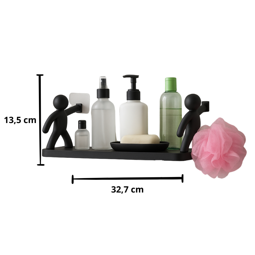 Kit 1 ou 3 Prateleiras com Boneco Suporte – Multifuncional para Organização no Quarto ou Banheiro
