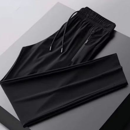 Calça Masculina Dry Fit jogger esportiva de verão tecido leve exercícios ar livre e Bolso com Ziper