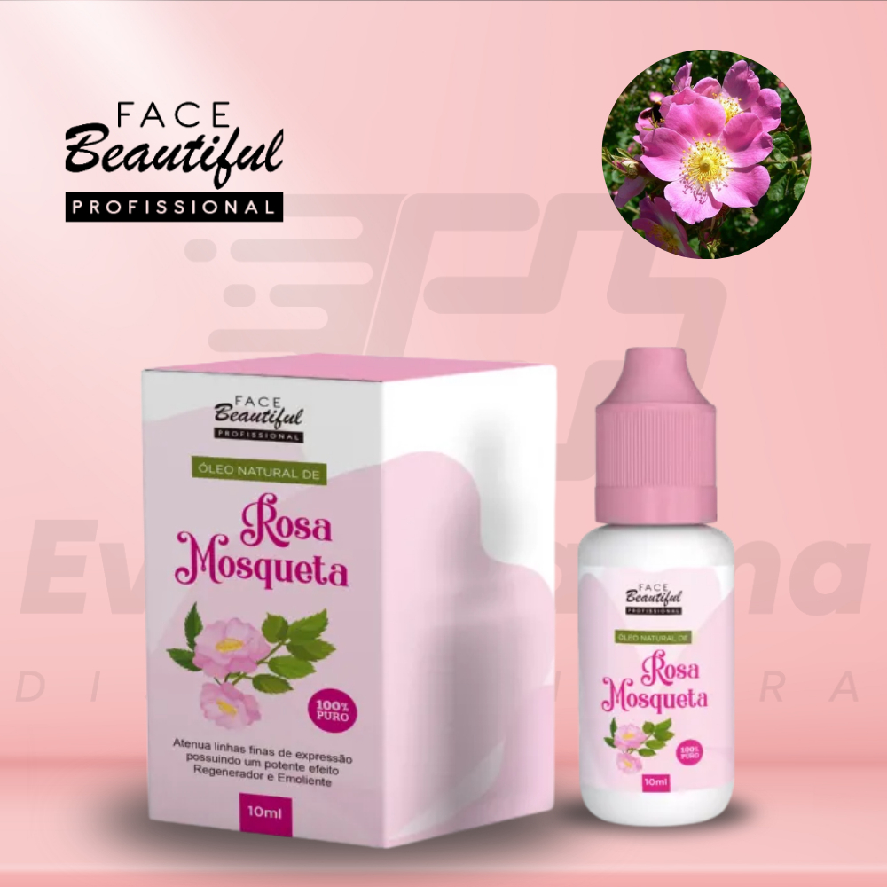 Kit Óleo de Rosa Mosqueta vegetal 100% Puro Face beautiful 10ml