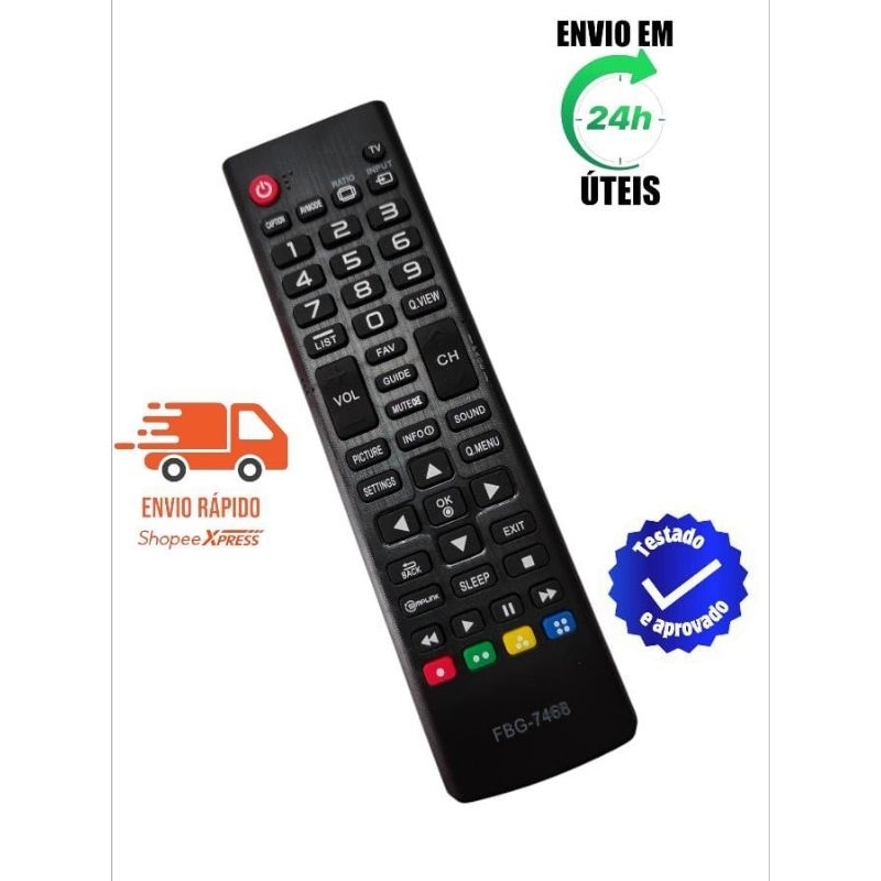 Controle Remoto Compativel  Tv LG LED LCD  Plasma FBG-7468 ENVIO Rápido