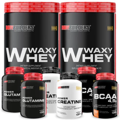 Kit 2x Waxy Whey 900g + 2x Power Creatina + 2x BCAA 100g + 2x Power glutamine 100g - Bodybuilders