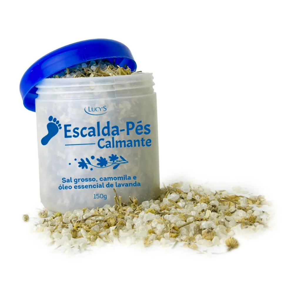 Escalda-Pés Calmante Com Sal Grosso, Camomila e Óleo Essencial de Lavanda 150g