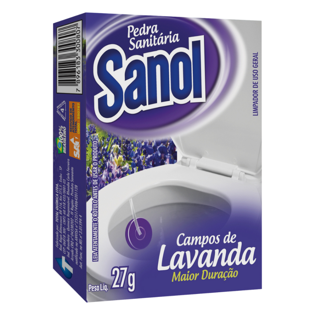 Pedra Sanitária Lavanda 27 g Sanol em Oferta na Shopee