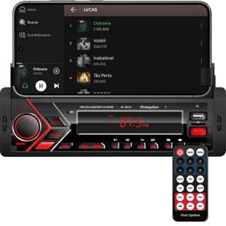 Rádio MP3 Player Som Automotivo Bluetooth Universal Suporte para Celular USB SD First Option 3010F em Oferta na Shopee