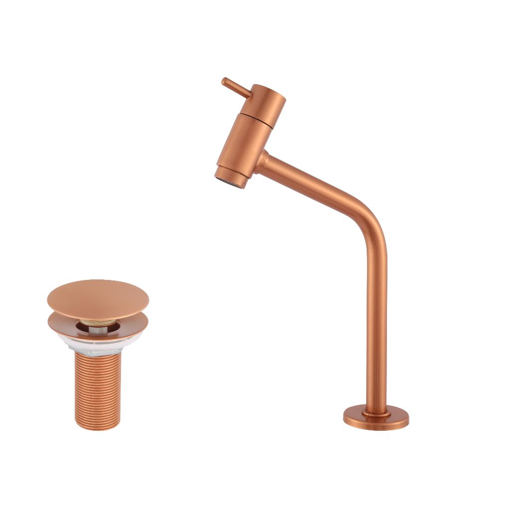 Kit Torneira Lavatório Baixa Link Rose Gold + Válvula Click – Elegância e Funcionalidade em Oferta na Shopee