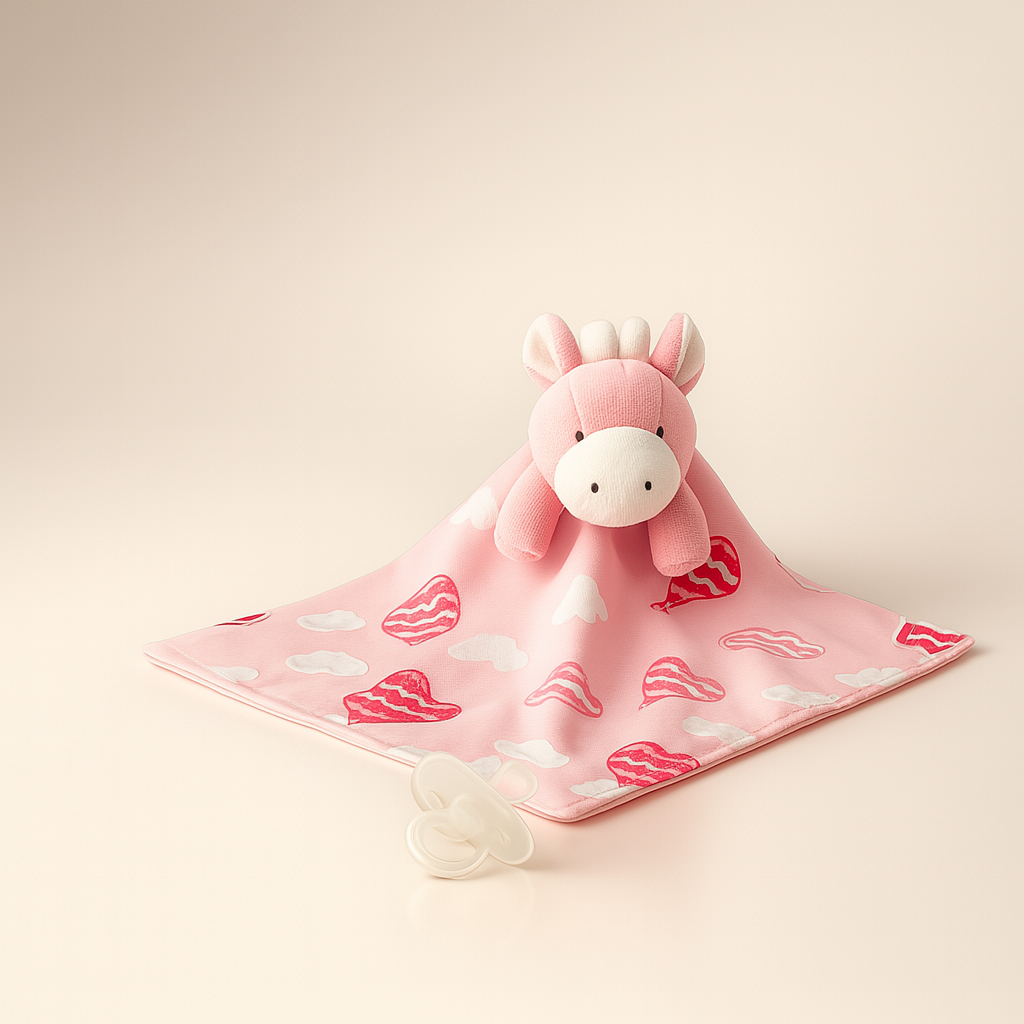 Naninha Bebê Com Bichinho Pelúcia Porta Chupeta Algodão Soft