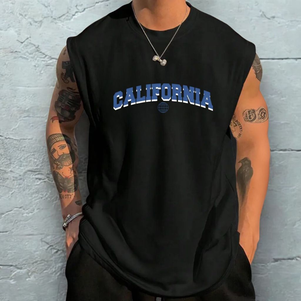 Camiseta Regata Oversized Sem Mangas Modelo Despojado Streetwear Masculina