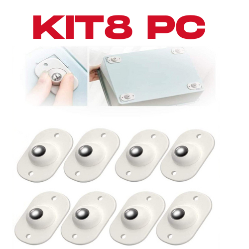 KIT 8  Rodinha Rodinhas Adesiva Inox Esfera Móveis 360 Giratória Prática