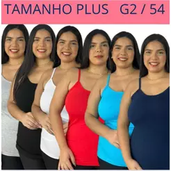 Blusa regata básica alça fina Plus size em malha Viscolycra G-2