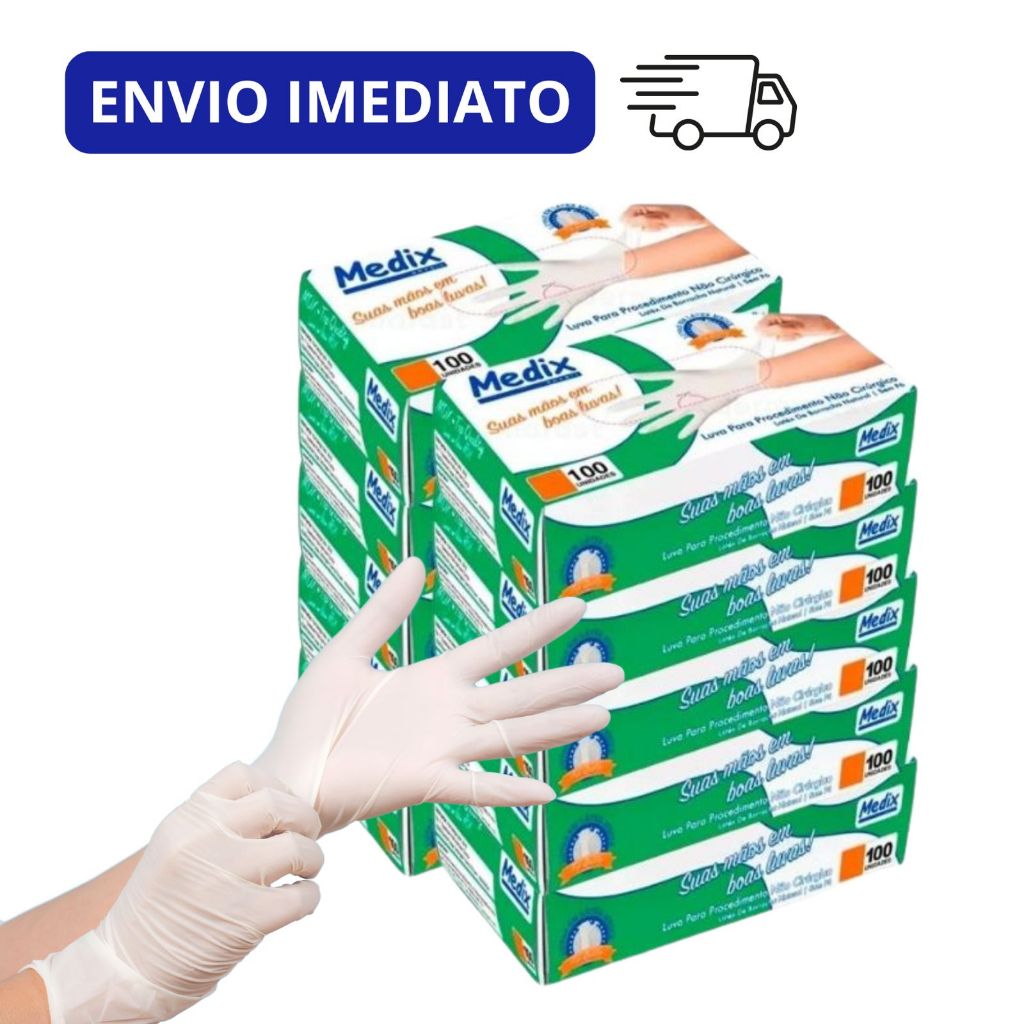 Luva Descartável Sem Pó Latex Medix 1000un Profissional em Oferta na Shopee