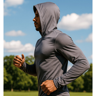 Camisa Termica Uv 50+ Com Capuz Manga longa Masculina Tecido Elástico em Oferta na Shopee