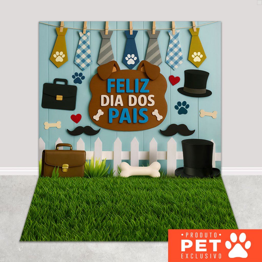 Fundo Fotográfico Dia dos Pais Pet Shop Cenário Em Tecido 1,20x1,70m - PET-156 em Oferta na Shopee