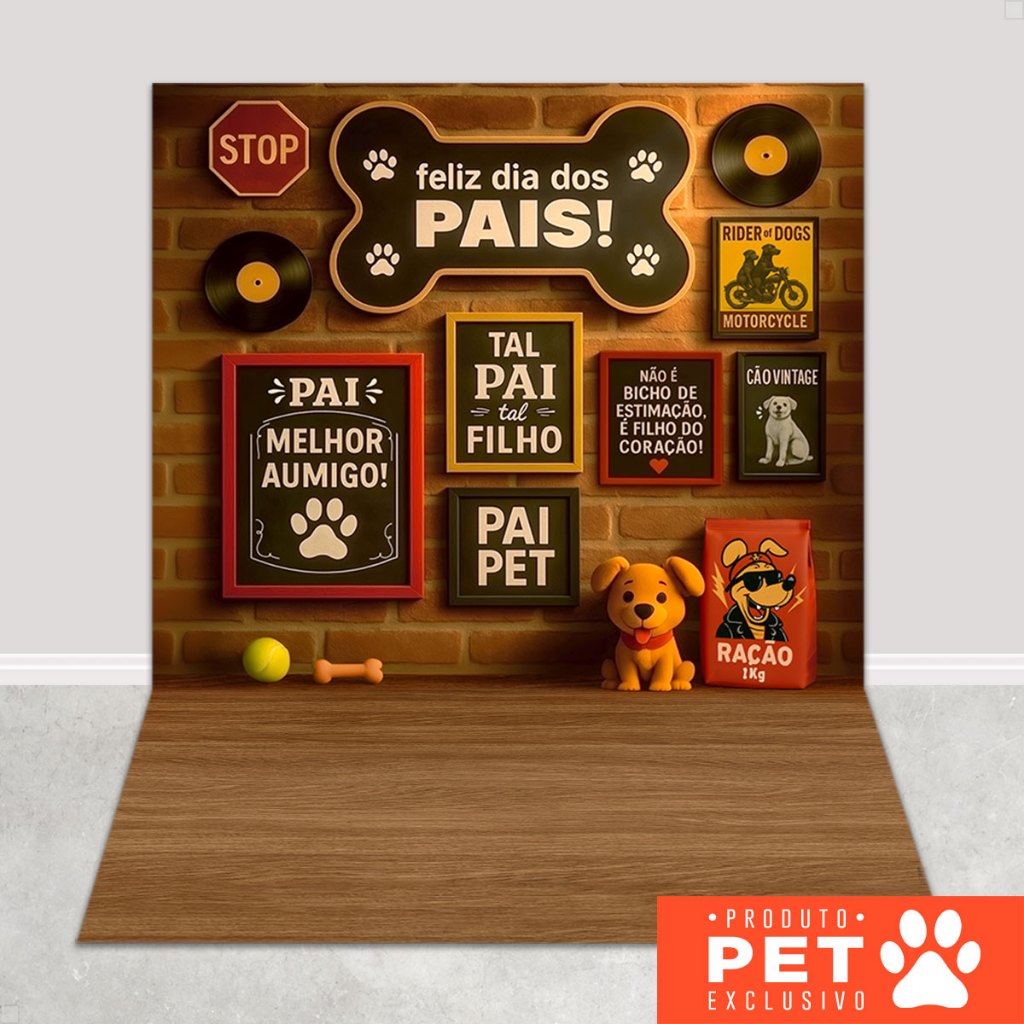 Fundo Fotográfico Dia dos Pais Pet Painel Cenário Em Tecido Sublimado 1,20x1,70m – PET-157 em Oferta na Shopee