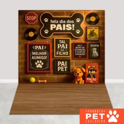 Fundo Fotográfico Dia dos Pais Pet Painel Cenário Em Tecido Sublimado 1,20x1,70m – PET-157