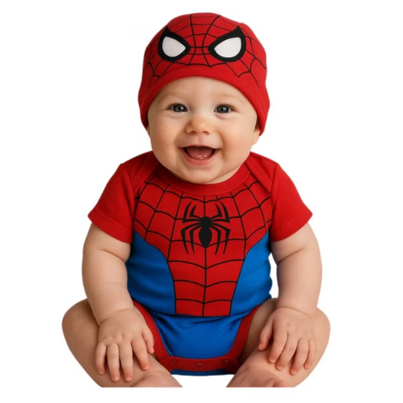 Body bebê temático Mesversario Homem-Aranha (Apenas Body)