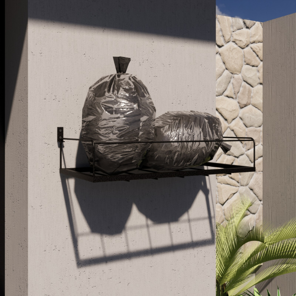 Lixeira Externa Para Parede Muro Grade Portão Anticorrosiva