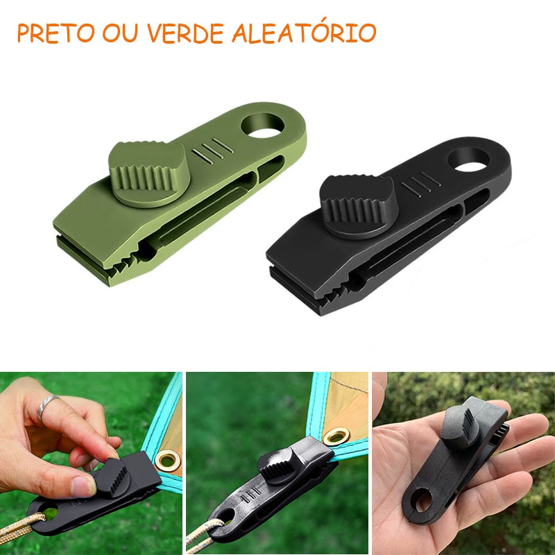 KIT 5 ou 10 ou 15 PCS Braçadeira Fixo Barraca Plástico Clip Exterior Uso Varia Camping