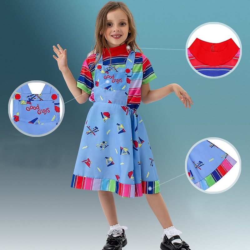 Fantasia infantil de Halloween boneca fantasma cosplay traje terror Chucky