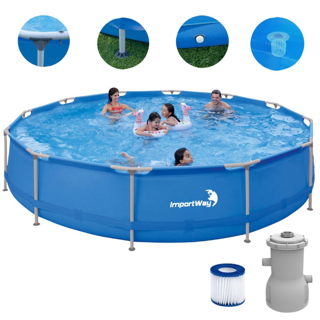 Piscina Estruturada 10550 Litros Válvula Drenagem Importway + Filtro