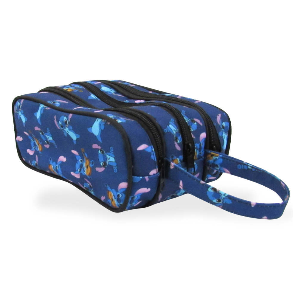 Estojo Big Triplo Escolar 3 Compartimentos Stitch em Oferta na Shopee