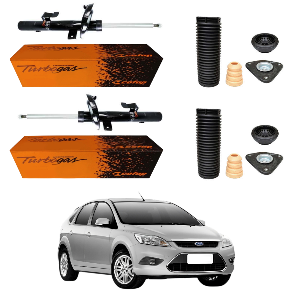 PAR AMORTECEDOR DIANTEIRO FOCUS 2009 A 2013 COFAP + KIT