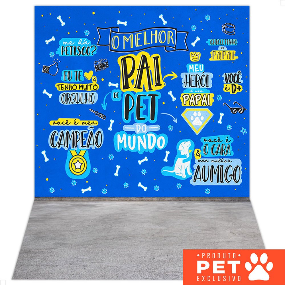 Painel Fundo Fotográfico Pet  Dia dos Pais Melhor Pai Em Tecido Cenário Sublimado 1,20x1,70m - C-651 em Oferta na Shopee