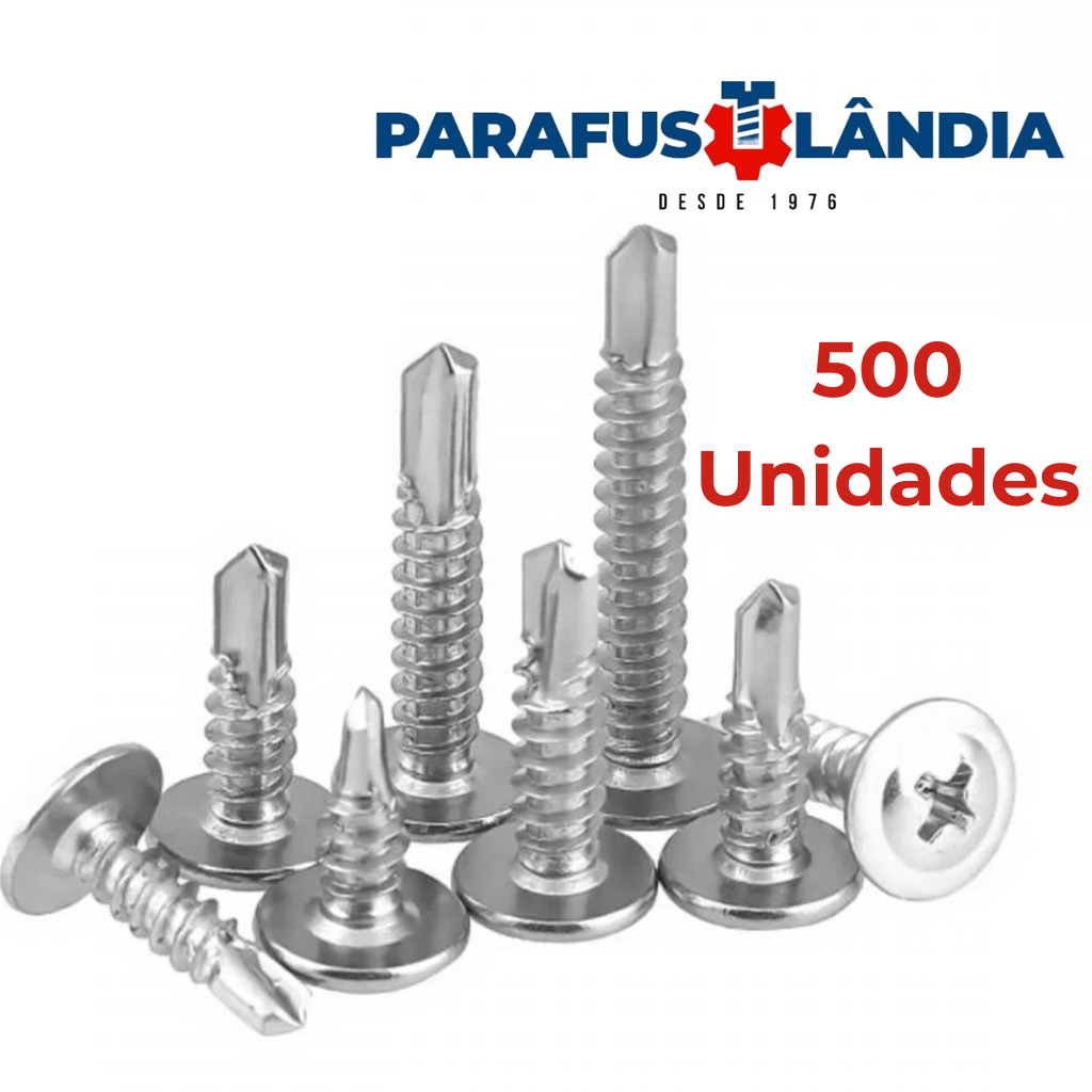 Kit 200/500 Parafuso Auto Brocante 4,2mm Flangeado Phillips Drywall em Oferta na Shopee