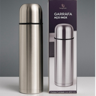 Garrafa Térmica 450ml Inox com Tampa 1 Clique – Portátil, Moderna e Resistente em Oferta na Shopee