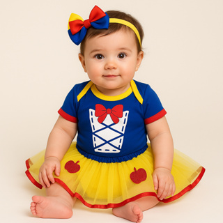 Body Bebê Infantil Menina Mêsversário Temático Branca de Neve Super Confortável Linha Premium em Oferta na Shopee