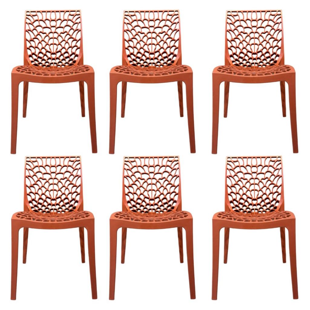 Gruvyer Cadeira Terracota Restaurante Comércio Kit 6 Quintal em Oferta na Shopee