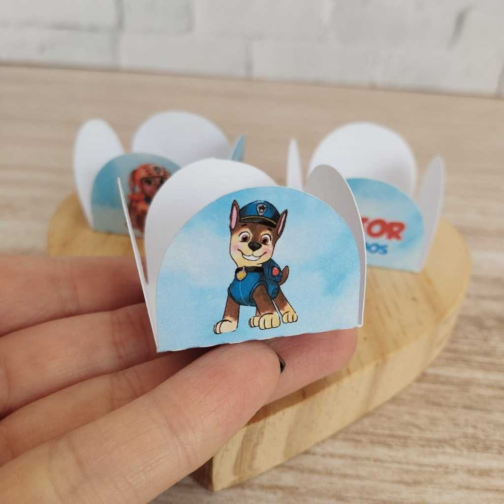 Forminha Patrulha Canina Menino 4 Pétalas para Doces Docinhos Festa Aniversário kit 20~100