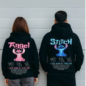 Kit Casal Moletom Canguru 2pçs Stitch E Angel 396