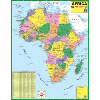 Mapa Continente Africano Ed. 2026  tamanho 12x90cm em Oferta na Shopee