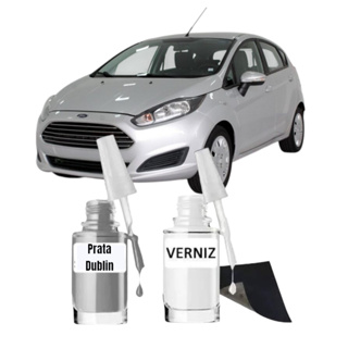 Tinta Tira Risco Prata Dublin Ford New Fiesta + Verniz 10ML em Oferta na Shopee