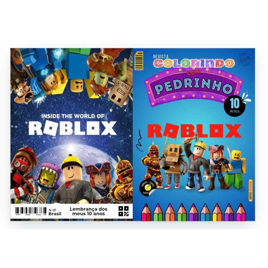 20 Livrinho de Colorir Roblox Personalizado com Nome e Idade Festa Infantil Aniversário