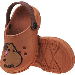 Sandália Menina Infantil Babuche Kidstep Capivara Fofa Marrom