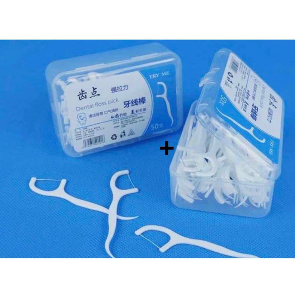 Kit 2 Caixa Haste Dental Flosser - Fio Dental com cabo 100 unidades IMPERIO