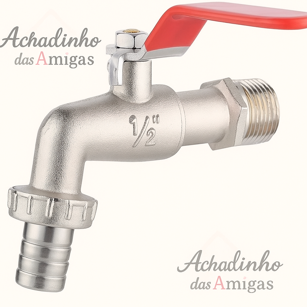 TORNEIRA PARA TANQUES ESFERA METÁLICA JARDIM 1/2" POLEGADA